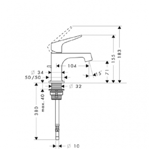 Mitigeur lave-mains CITTERIO M 34016 plan 34016