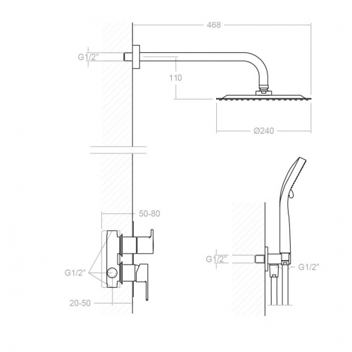 Ensemble de douche encastré BLAUTHERM 941502RP240 (1) Ensemble de douche encastré BLAUTHERM 941502RP240 (1)