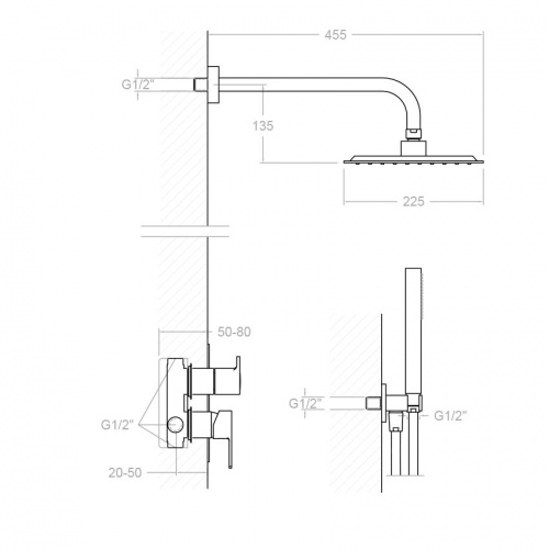 Ensemble de douche encastré BLAUTHERM douche de tête carré-RPK225 941502RPK225 (1) Ensemble de douche encastré BLAUTHERM douche de tête carré-RPK225 941502RPK225 (1)