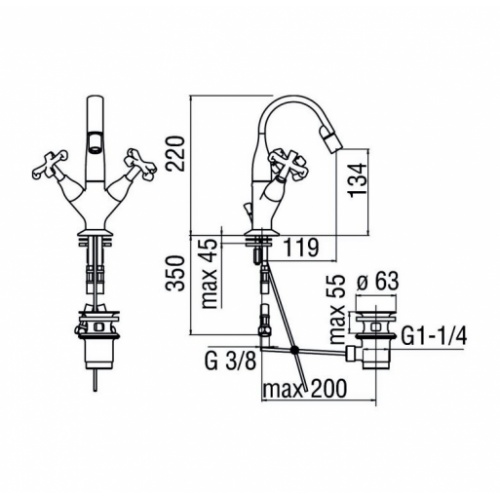 Mélangeur bidet monotrou Carlos Primero Chromé CP219_1 schéma Mélangeur bidet monotrou Carlos Primero Chromé CP219_1 schéma