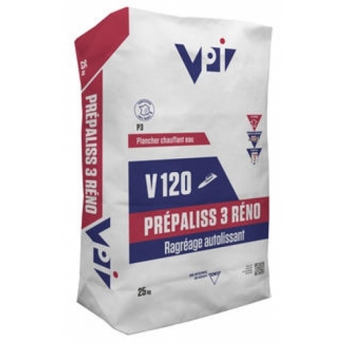Enduit de ragréage PREPALISS 3 RENO V120 - sac 25 kg - VPI Enduit de ragréage PREPALISS 3 RENO V120 - sac 25 kg - VPI