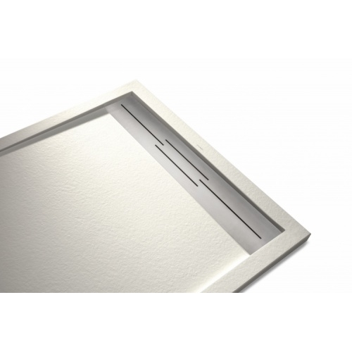 Receveur de douche écoulement linéaire Andromède Beige 100x100 Andromède Beige grille inox Receveur de douche écoulement linéaire Andromède Beige 100x100 Andromède Beige grille inox
