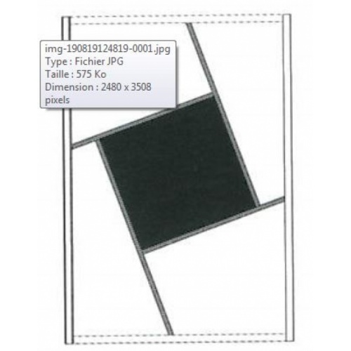 Paroi de douche sérigraphiée MOSAIC A Noir mat 100 cm mosaic A Schéma