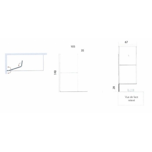 Pare-baignoire pliant et relevable SECURE Noir - 2 volets Pare bain SECURE 2 volets Schéma Pare-baignoire pliant et relevable SECURE Noir - 2 volets Pare bain SECURE 2 volets Schéma