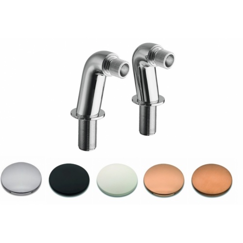 Paire de colonnettes Design ronde - Hauteur 78 mm - Chromée Paire de colonnettes Design ronde - Hauteur 78 mm - Chromée