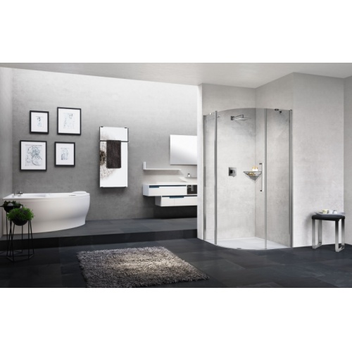Paroi quart de cercle YOUNG R1 1 porte battante et 2 fixes en alignement - Silver - 100x100cm YOUNG R1 Paroi quart de cercle YOUNG R1 1 porte battante et 2 fixes en alignement - Silver - 100x100cm YOUNG R1