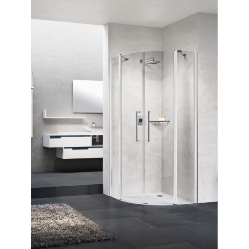 Paroi quart de cercle YOUNG R2 2 portes battantes et 2 fixes en alignement - Silver - 100x100cm Paroi quart de cercle YOUNG R2 2 portes battantes et 2 fixes en alignement - Silver - 100x100cm