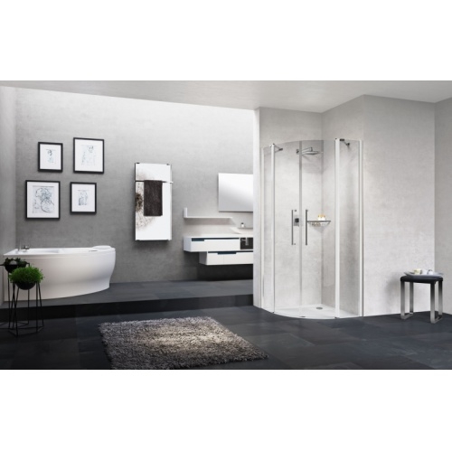 Paroi quart de cercle YOUNG R2 2 portes battantes et 2 fixes en alignement - SIlver - 90x90cm YOUNG R2 Paroi quart de cercle YOUNG R2 2 portes battantes et 2 fixes en alignement - SIlver - 90x90cm YOUNG R2