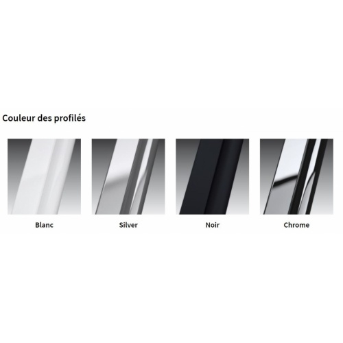 Paroi coulissante (1 CÔTÉ) ZEPHYROS 2.0 A 75 cm - Verre Transparent - Chromé Couleur profilé Paroi coulissante (1 CÔTÉ) ZEPHYROS 2.0 A 75 cm - Verre Transparent - Chromé Couleur profilé