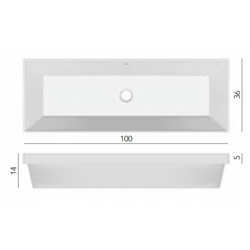 Vasque à encastrer TEOREMA 2.0 100 cm - 5133 5133 Schéma Vasque à encastrer TEOREMA 2.0 100 cm - 5133 5133 Schéma