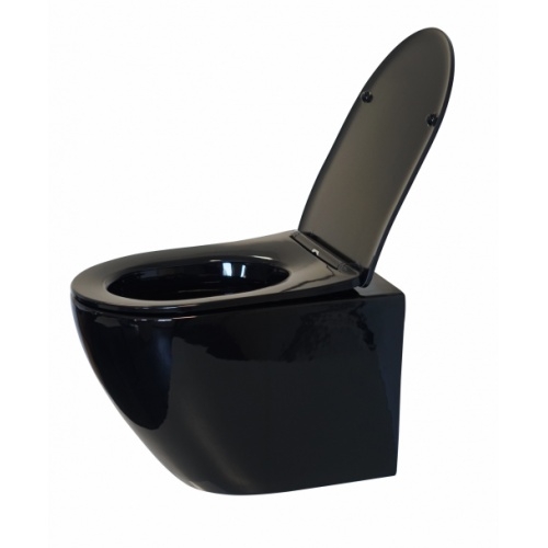Pack WC Grohe Rapid SL + Cuvette sans bride KELOS Noir Brillant + Plaque Skate Air Blanc WCNB-gauche-ouvert Pack WC Grohe Rapid SL + Cuvette sans bride KELOS Noir Brillant + Plaque Skate Air Blanc WCNB-gauche-ouvert
