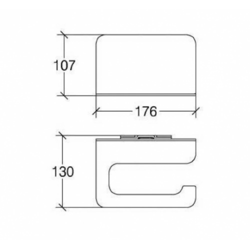 Porte-papier WC CURVA Blanc CU5151 Schéma