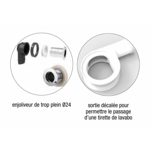 Vidage trop plein pour lavabo, vasque, bidet* Trop Plein Valentin Vidage trop plein pour lavabo, vasque, bidet* Trop Plein Valentin