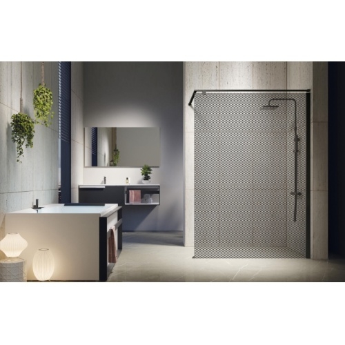 Paroi de douche Fixe KUADRA H Sérigraphié GRID 160 cm KUADRA H Grid Paroi de douche Fixe KUADRA H Sérigraphié GRID 160 cm KUADRA H Grid