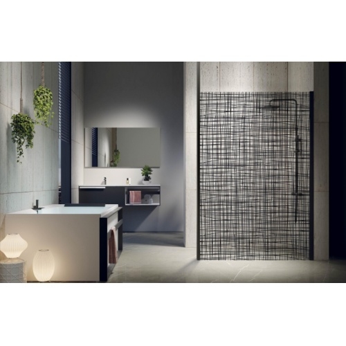 Paroi de douche Fixe KUADRA H Sérigraphié WIRES 100 cm KUADRA H Wires Paroi de douche Fixe KUADRA H Sérigraphié WIRES 100 cm KUADRA H Wires