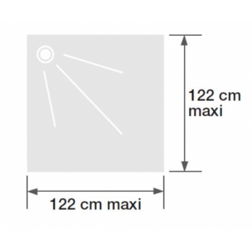 Kit d'installation panneaux muraux KINEWALL - Installation en angle 122x122 cm maxi Schéma angle 122x122 Kit d'installation panneaux muraux KINEWALL - Installation en angle 122x122 cm maxi Schéma angle 122x122