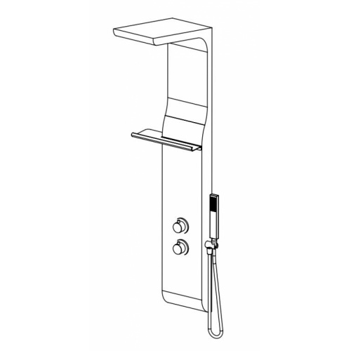 Colonne de douche design AQUAMOON en ABS Blanc Aquamoon dessin Colonne de douche design AQUAMOON en ABS Blanc Aquamoon dessin