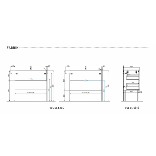 Meuble simple vasque FABRIK 104 cm Origine Chêne brut Schéma- FABRIK Discac Meuble simple vasque FABRIK 104 cm Origine Chêne brut Schéma- FABRIK Discac