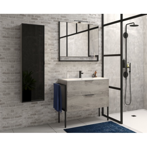 Meuble simple vasque FABRIK 104 cm Origine Chêne Gris