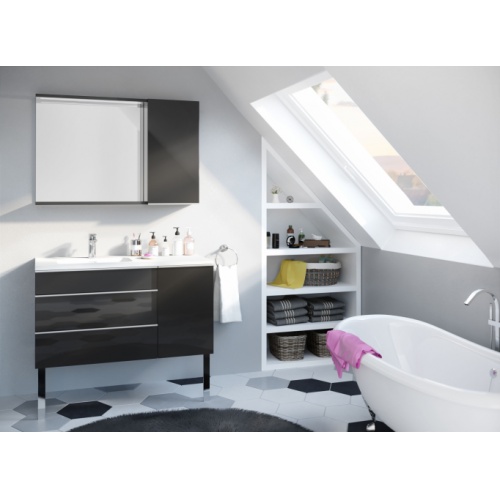 Meuble simple vasque MYTHIC 105 cm Cristal Anthracite