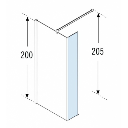 Petit retour fixe KUADRA HL 15 cm - Transparent - Chromé KUADRA HL - Retour fixe Petit retour fixe KUADRA HL 15 cm - Transparent - Chromé KUADRA HL - Retour fixe