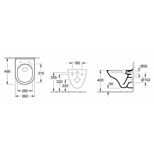 Cuvette Compacte sans bride O.NOVO avec Abattant** O'Novo Compact 5688FR Schéma Cuvette Compacte sans bride O.NOVO avec Abattant** O'Novo Compact 5688FR Schéma