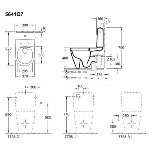 Pack WC à poser AVENTO sans bride - Sortie Horizontale* AVENTO a poser Schéma Pack WC à poser AVENTO sans bride - Sortie Horizontale* AVENTO a poser Schéma