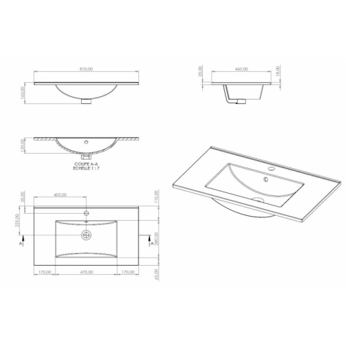 Meuble vasque JUPITER 3.0 Bois Foncé 80 cm - SANS miroir LAVA 80 cm Schéma Meuble vasque JUPITER 3.0 Bois Foncé 80 cm - SANS miroir LAVA 80 cm Schéma