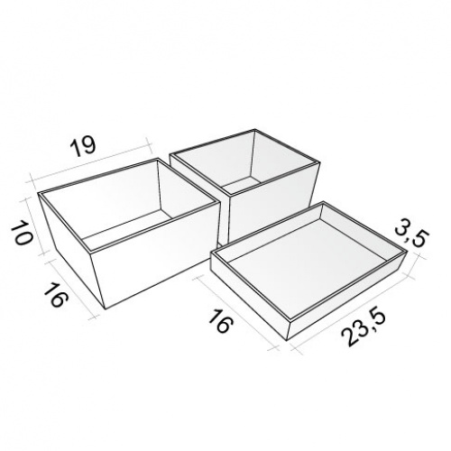 Lot de 3 Boîtes de rangement cosmétique Boites-de-rangement Schéma Lot de 3 Boîtes de rangement cosmétique Boites-de-rangement Schéma