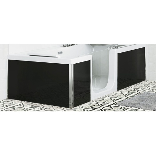 1 tablier de façade + 1 tablier de côté Full Verre Noir - 160x75 cm
