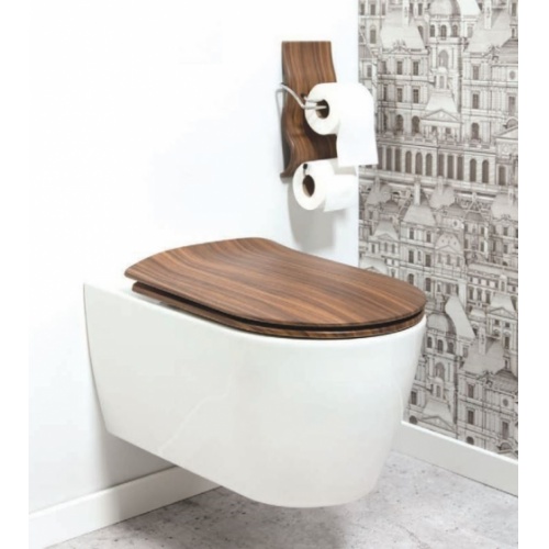 Abattant WOOD Slim Noyer- Descente Manuelle Wood Slim Noyer Amb Abattant WOOD Slim Noyer- Descente Manuelle Wood Slim Noyer Amb