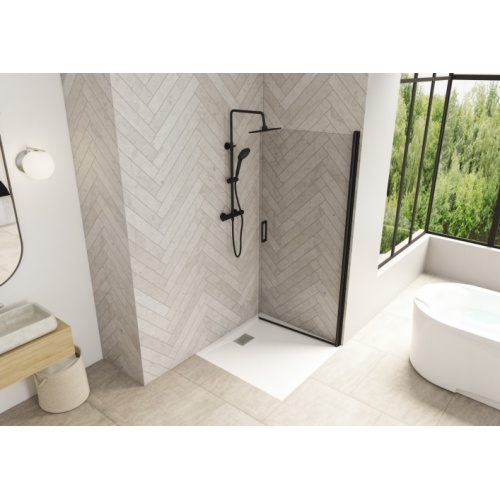 Paroi simple pivotante SOLO P Noir Grainé - 85 cm Smart DESIGN SOLO P Replié  Paroi simple pivotante SOLO P Noir Grainé - 85 cm Smart DESIGN SOLO P Replié
