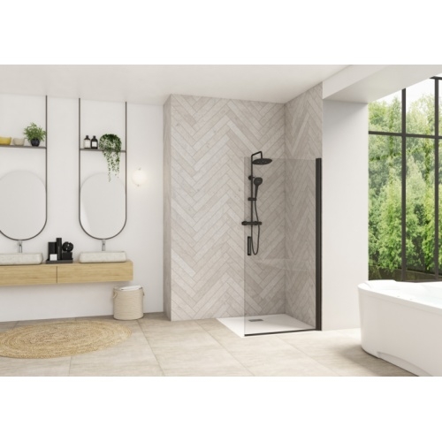 Paroi simple pivotante SOLO P Noir Grainé - 85 cm 1  Paroi simple pivotante SOLO P Noir Grainé - 85 cm 1