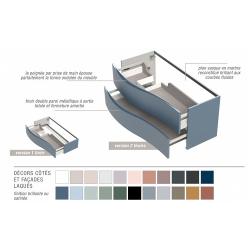 Meuble de salle de bain CURL 146 cm Vert Sauge Coloris CURL 2024 Meuble de salle de bain CURL 146 cm Vert Sauge Coloris CURL 2024