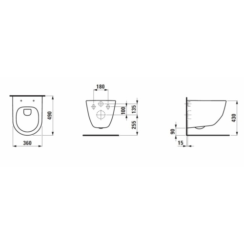 Cuvette suspendue Rimless Compacte LAUFEN PRO avec abattant slim Schéma LAUFEN PRO Compacte Cuvette suspendue Rimless Compacte LAUFEN PRO avec abattant slim Schéma LAUFEN PRO Compacte