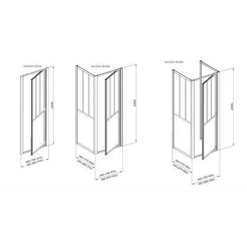 Porte de douche pivotante LOFT Steel 80 cm - Version Droite LOFT Steel Porte Schéma Porte de douche pivotante LOFT Steel 80 cm - Version Droite LOFT Steel Porte Schéma