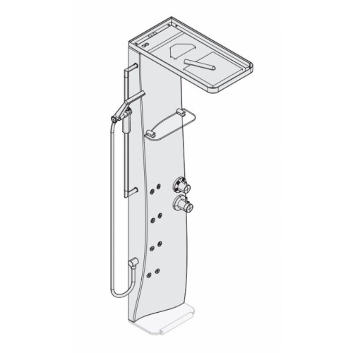 Colonne de douche hydromassante DRESS S Thermostatique - Blanc Brillant Dress S Schéma Colonne de douche hydromassante DRESS S Thermostatique - Blanc Brillant Dress S Schéma