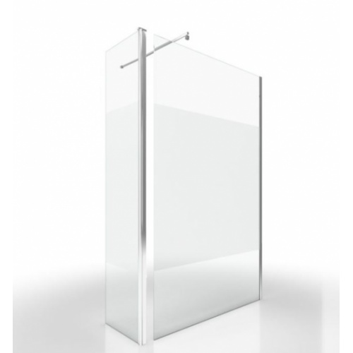 Paroi de douche WILSON avec volet pivotant - Bande dépolie - L90+45 cm* Paroi Wilson 3 élèments Paroi de douche WILSON avec volet pivotant - Bande dépolie - L90+45 cm* Paroi Wilson 3 élèments