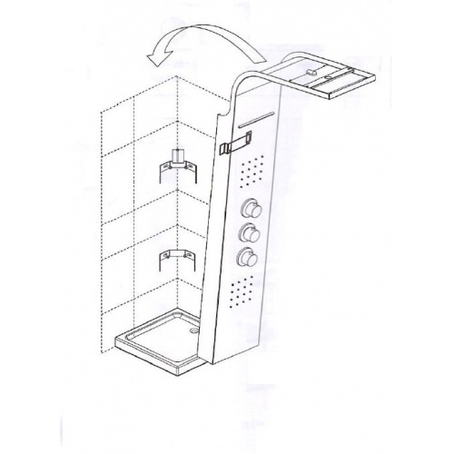 Système d'installation en angle pour colonne ESSENTIAL/EVOLUTION* Schéma pose kit angle Système d'installation en angle pour colonne ESSENTIAL/EVOLUTION* Schéma pose kit angle
