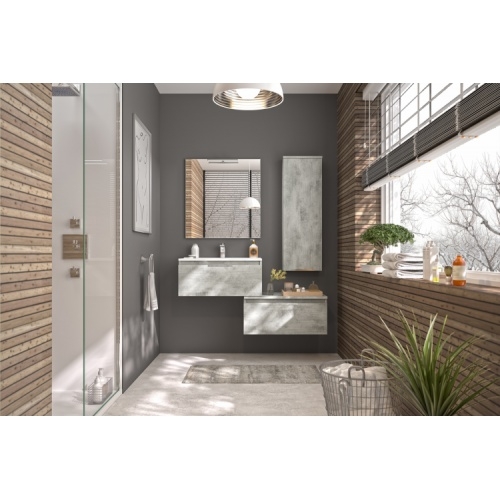 Meuble simple vasque décalé TEN 70cm Béton Cendré ten-amb8 Meuble simple vasque décalé TEN 70cm Béton Cendré ten-amb8