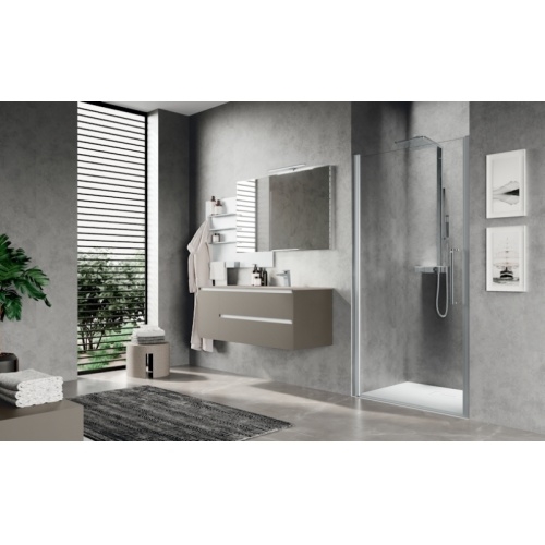 Porte de douche pivotante YOUNG PLUS - Profilé Silver - 100 cm YOUPLUS1B Porte de douche pivotante YOUNG PLUS - Profilé Silver - 100 cm YOUPLUS1B