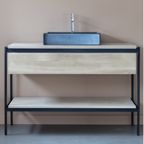 Meuble simple vasque BLACKLINE en Chêne Huilé Naturel - 109 cm 01-4 Meuble simple vasque BLACKLINE en Chêne Huilé Naturel - 109 cm 01-4