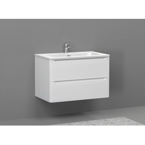 Meuble simple vasque 80cm TOOLA Blanc Brillant sans miroir Meuble simple vasque 80cm TOOLA Blanc Brillant sans miroir