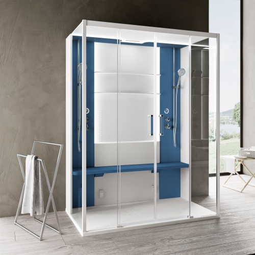Cabine de douche multifonction SKILL DUAL Perla 160x97 cm SKILL-DUAL-Bleu Cabine de douche multifonction SKILL DUAL Perla 160x97 cm SKILL-DUAL-Bleu