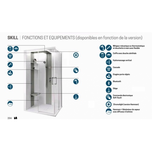 Cabine de douche multifonction SKILL DUAL Perla 160x97 cm Equipement SKILL Cabine de douche multifonction SKILL DUAL Perla 160x97 cm Equipement SKILL