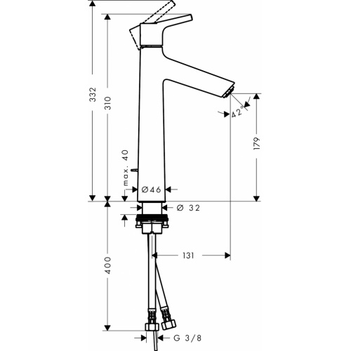 Mitigeur de lavabo Haut TALIS S190 avec vidage tirette 72031** 72031000 Schéma Mitigeur de lavabo Haut TALIS S190 avec vidage tirette 72031** 72031000 Schéma