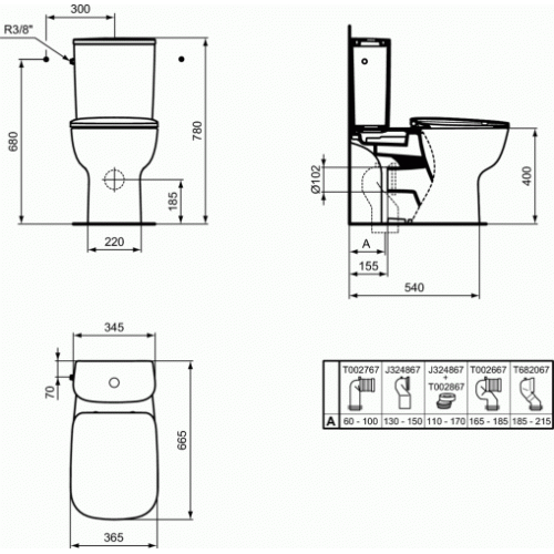Pack WC KHEOPS Aquablade - SH - P099201 Porcher_P0992 Schéma