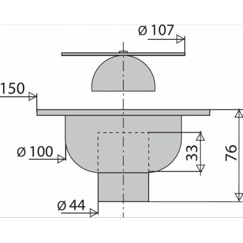 Siphon à cloche sortie verticale diamètre 40 mm