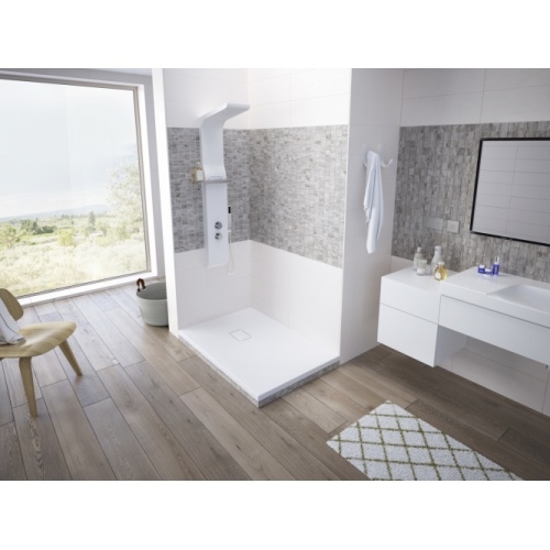 Receveur KINESURF PIETRA Blanc - 80x80 cm Kinesurf Pietra - blanc sur pieds