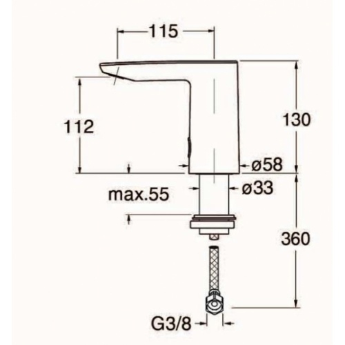 Robinet d'eau froide électronique QUIKTRONIC sur batterie QT33051 Schéma Robinet d'eau froide électronique QUIKTRONIC sur batterie QT33051 Schéma